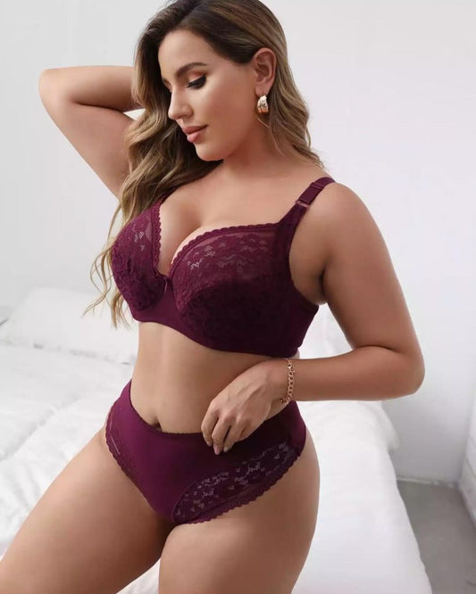 Plus Size Bra Panty Set