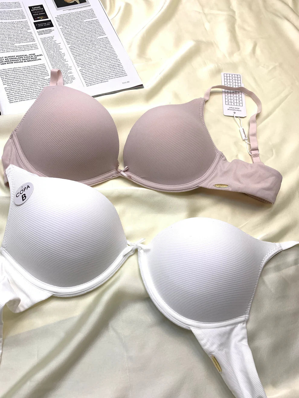 Intimate Fashions T-Shirt Pushup Bra Wired Demi Cup Bra white