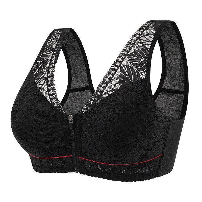 Intimate Plus Size Front Open Zip Bra Cover Back Fat Soft Padded Full Coverage Bra