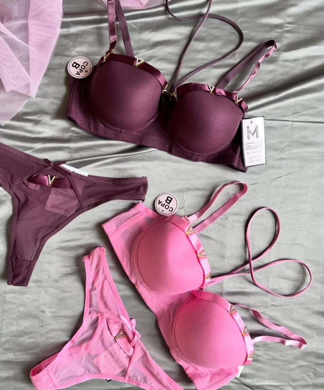 Victoria Secret T-Shirt Bra Panty Set Wired Pushup