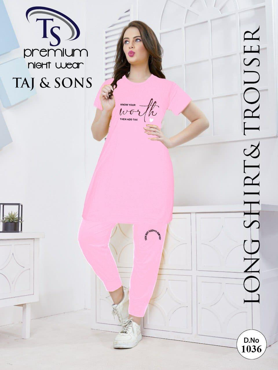 Intimate Cotton PJ Dress with Long Shirt Casual Loungewear pink