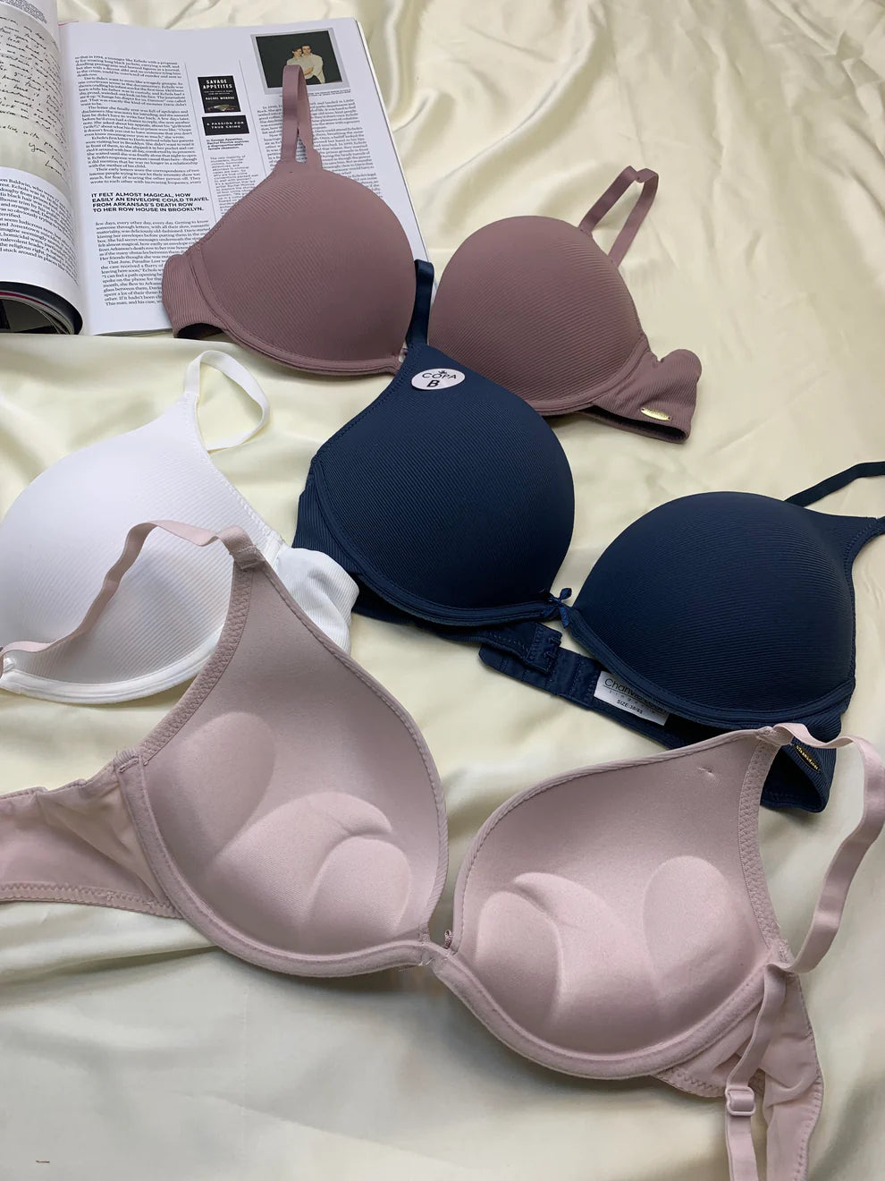 Intimate Fashions T-Shirt Pushup Bra Wired Demi Cup Bra black