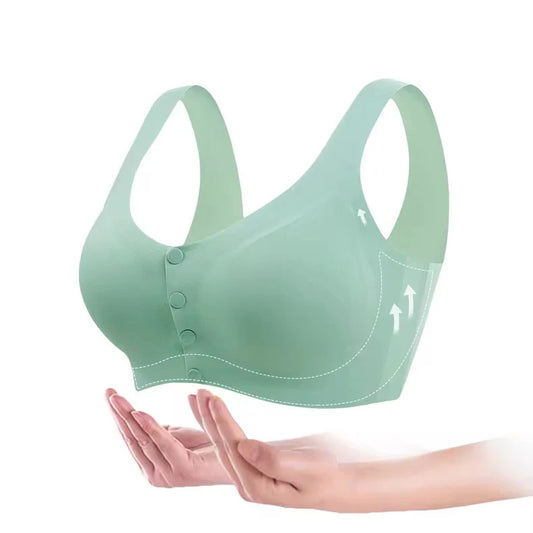 Front Button Closure Bra for Chest Lift Up Full Coverage and Support for Shaping Breast