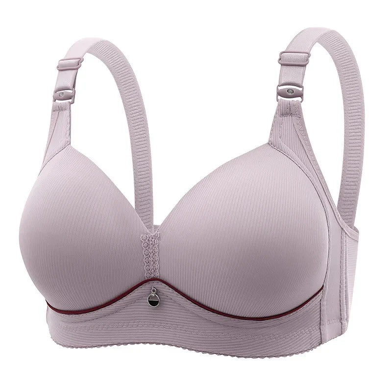 Full Coverage Bra Wide Straps Single Padded for Shape Enhancement Plus Size Bra grey