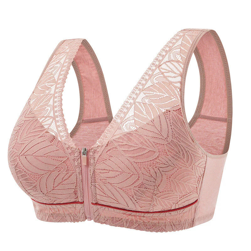 Intimate Plus Size Front Open Zip Bra Cover Back Fat Soft Padded Full Coverage Bra