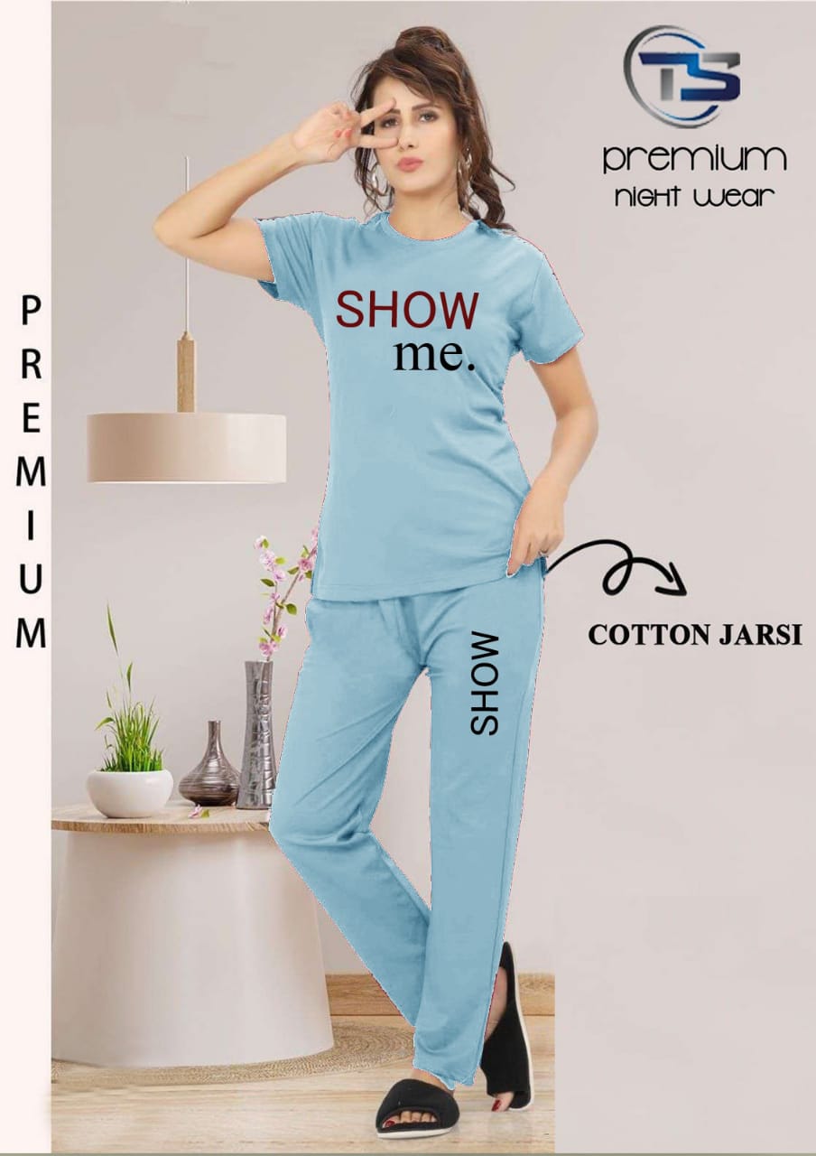 Women Night Suit Pure Cotton for Summers Daily Wear Pajama Shirt