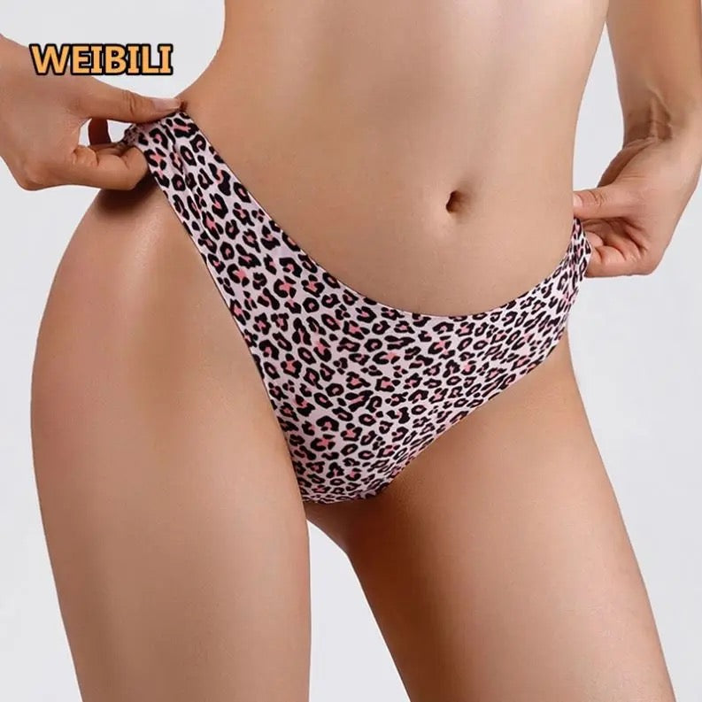 Leopard Thong Panty Briefs for Women