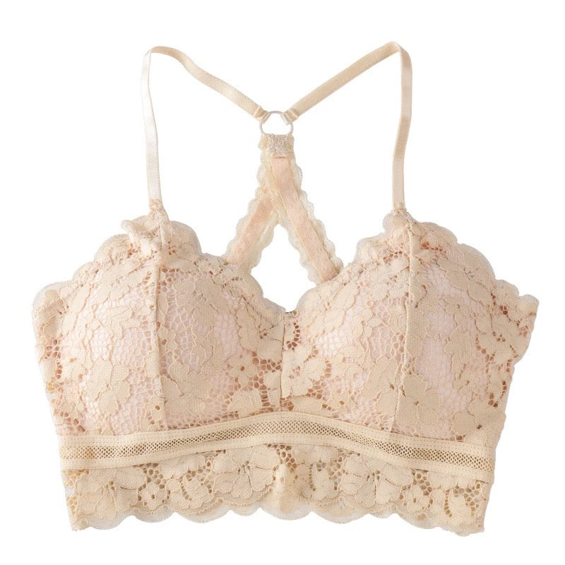 Floral Back Bralette Bra