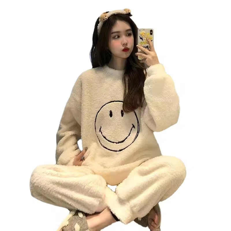 Smiley Winter Fleece Night Dress