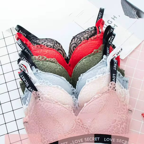 Mesh Non Wired Bra Soft Padded Alphabets Straps