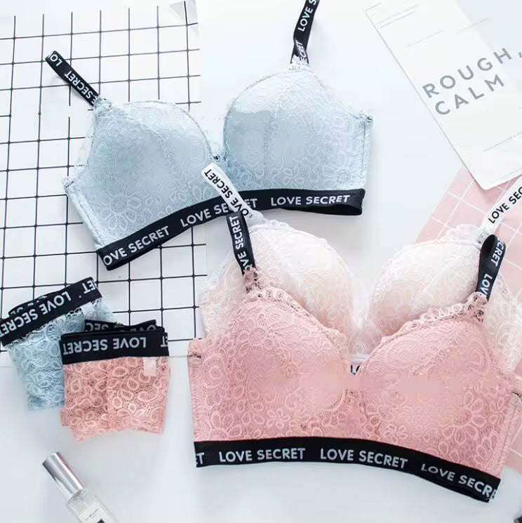 Mesh Non Wired Bra Soft Padded Alphabets Straps