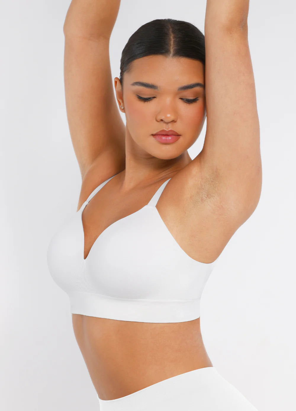 Intimate Memory Foam Bra Full Coverage Support for Saggy Chest and Posture Correction white