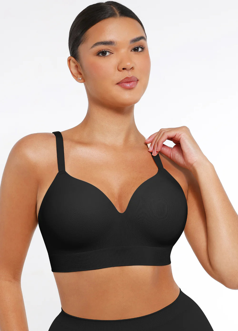 Intimate Memory Foam Bra Full Coverage Support for Saggy Chest and Posture Correction black