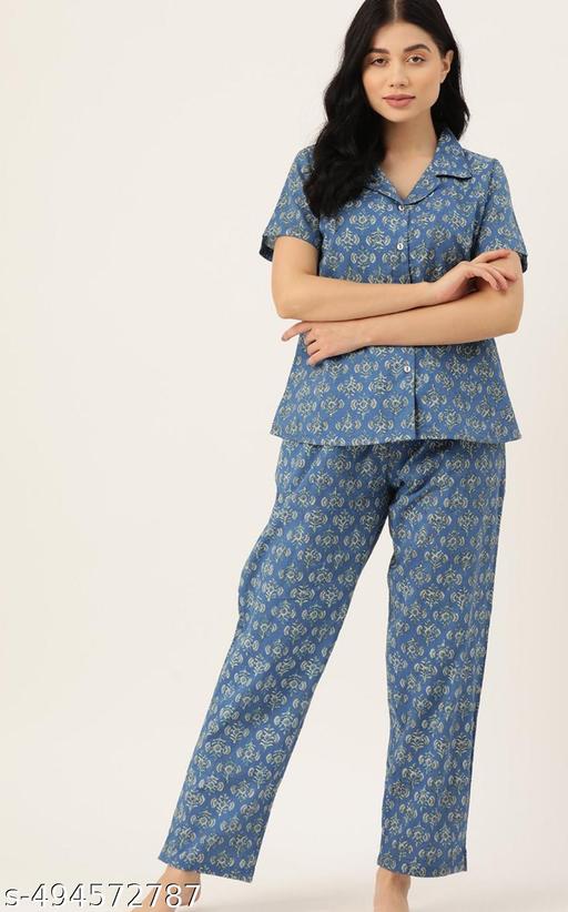 Intimate Blossom Breeze Night Wear Lawn Night Suit