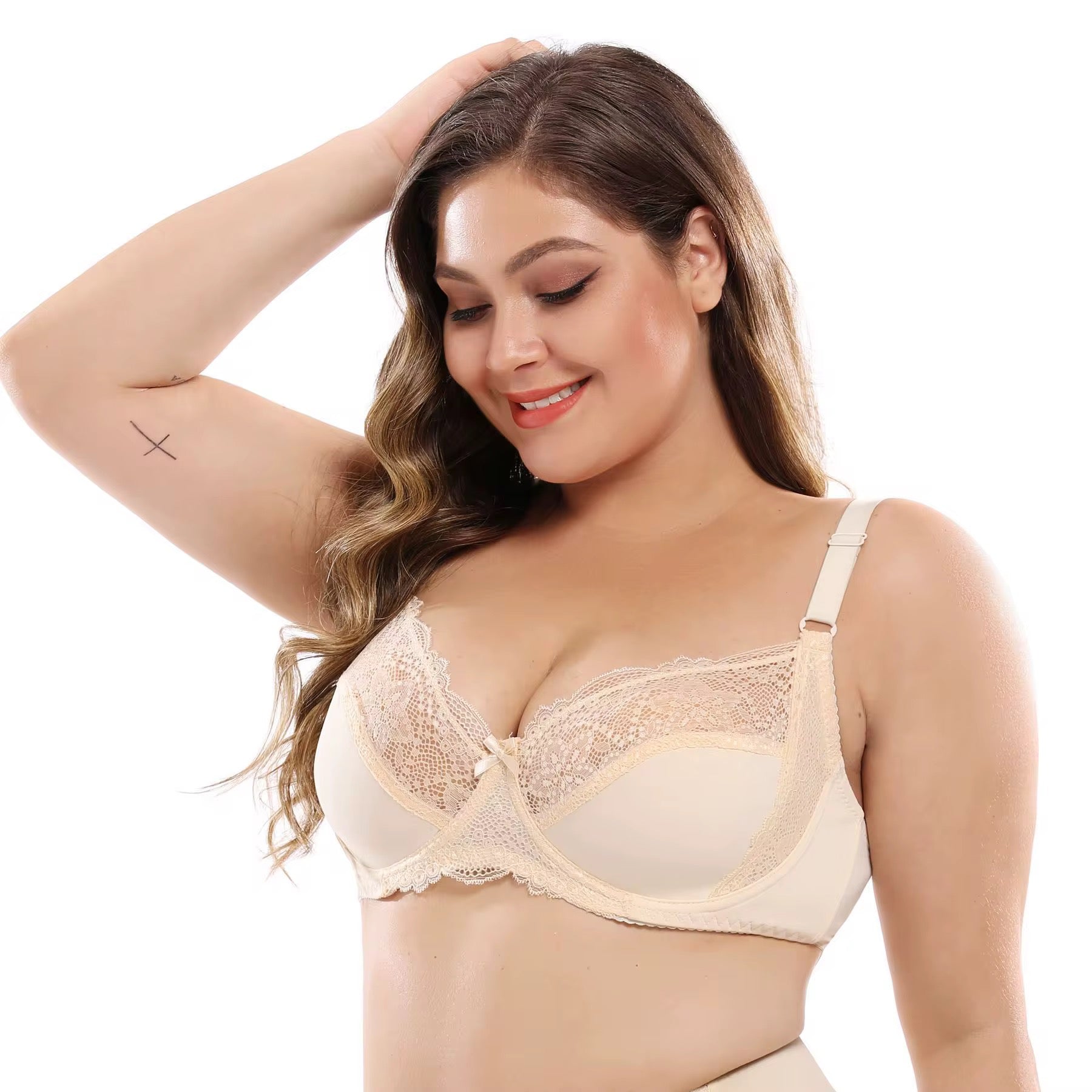 Plus Size Intimate Lace Push-Up Bra – D Cup Full Coverage Support