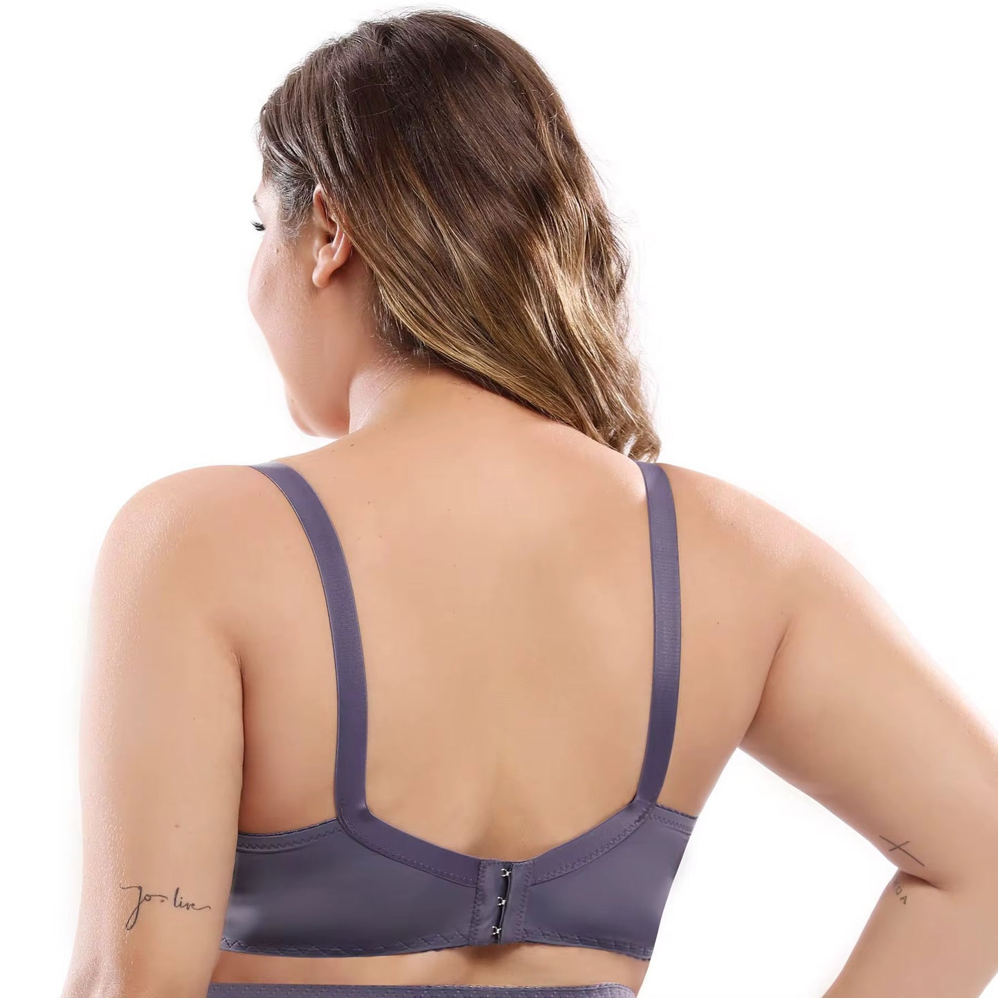 Plus Size Intimate Lace Push-Up Bra – D Cup Full Coverage Support back