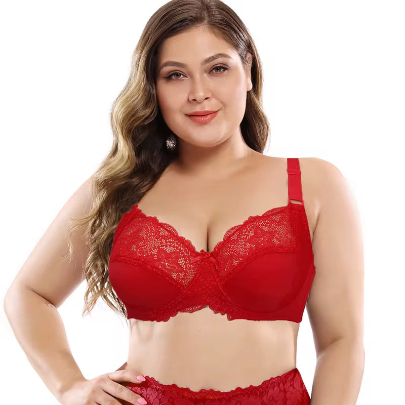 Plus Size Intimate Lace Push-Up Bra – D Cup Full Coverage Support