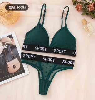 Intimate Lingerie Soft Mesh Wireless Bra Underwear Set