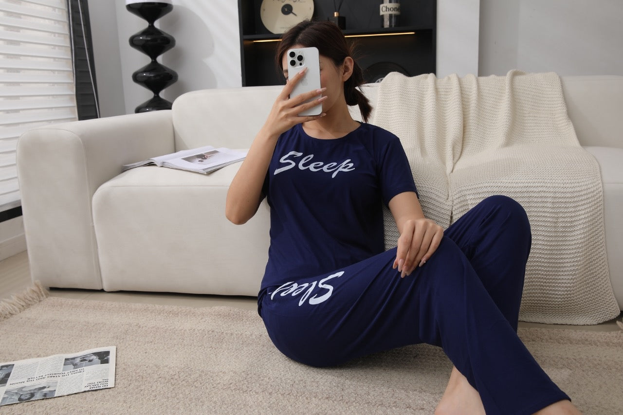 Intimate Cotton PJ Sleep Night Dress Casual Fit blue