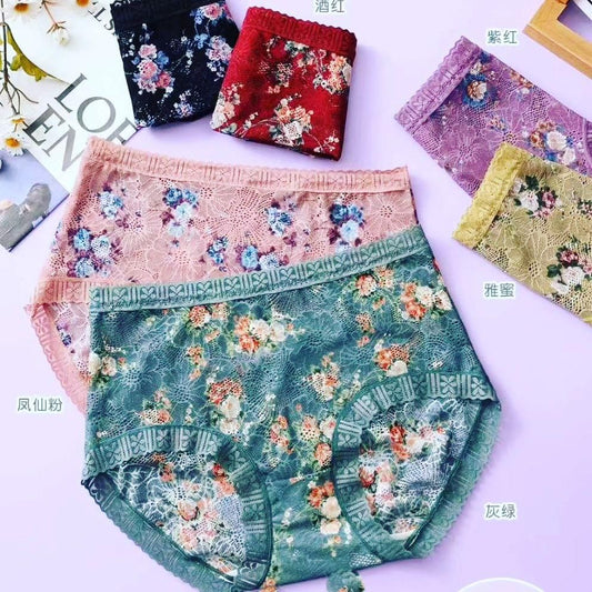 Floral Mid Waist Women Underwear