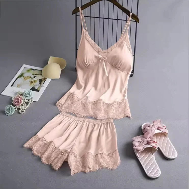 Camisole with Shorts Lingerie Summer Nighty Relaxed Fit