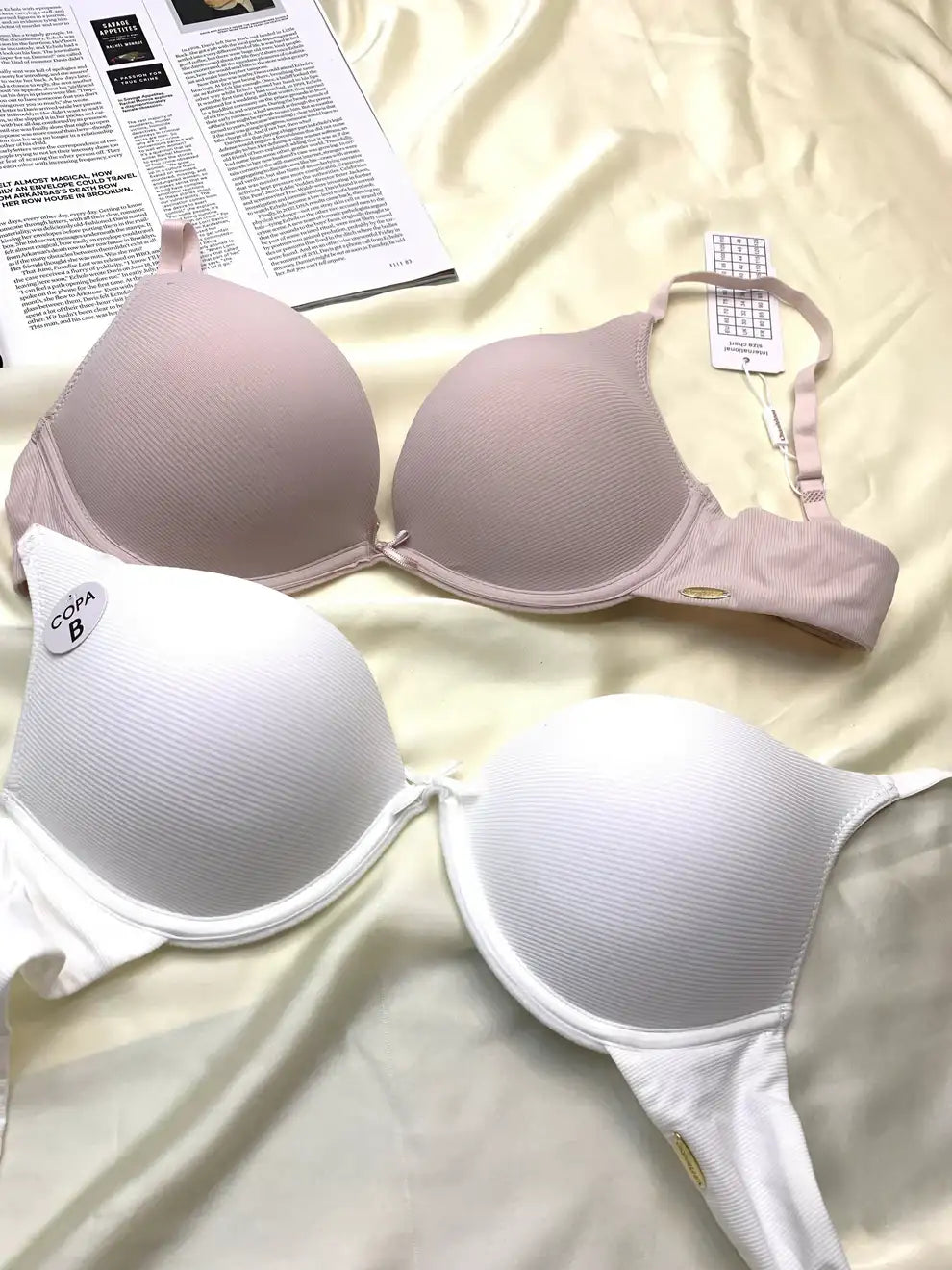 Intimate Fashions T-Shirt Pushup Bra Wired Demi Cup Bra white