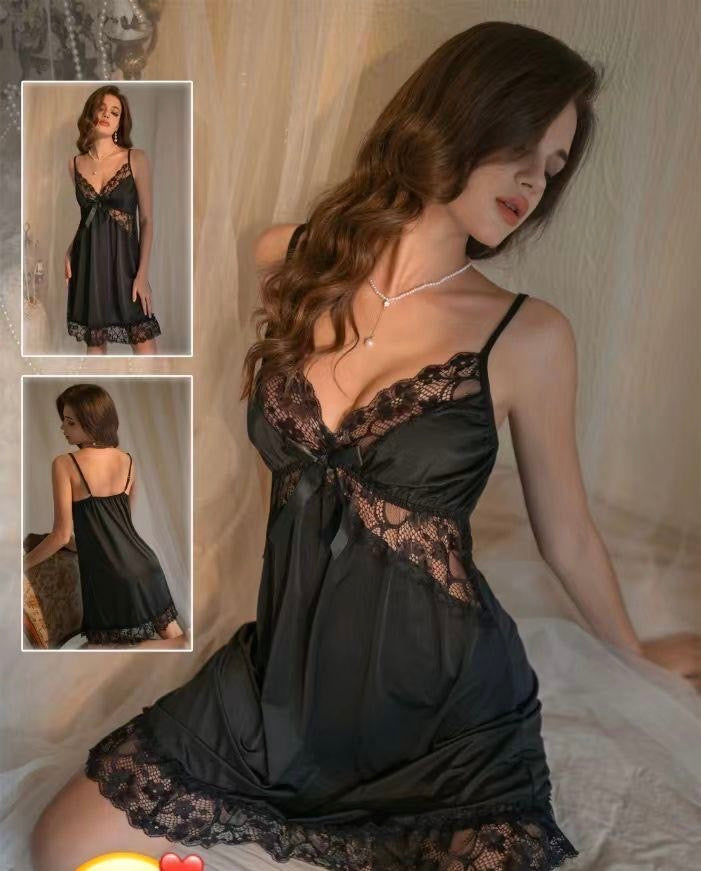 Intimate Lingerie Satin Silk Lace Nighty