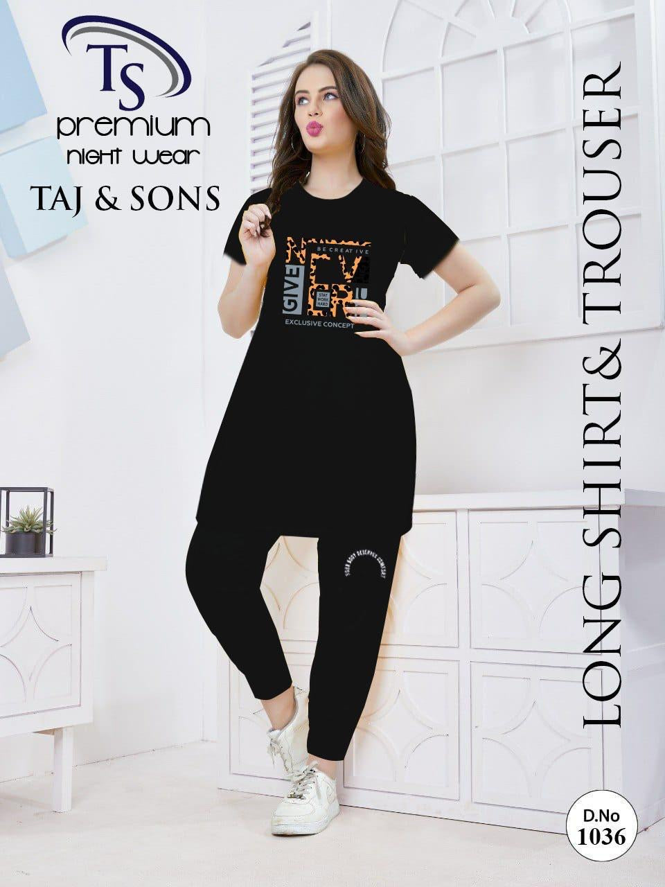 Intimate Cotton PJ Dress with Long Shirt Casual Loungewear black