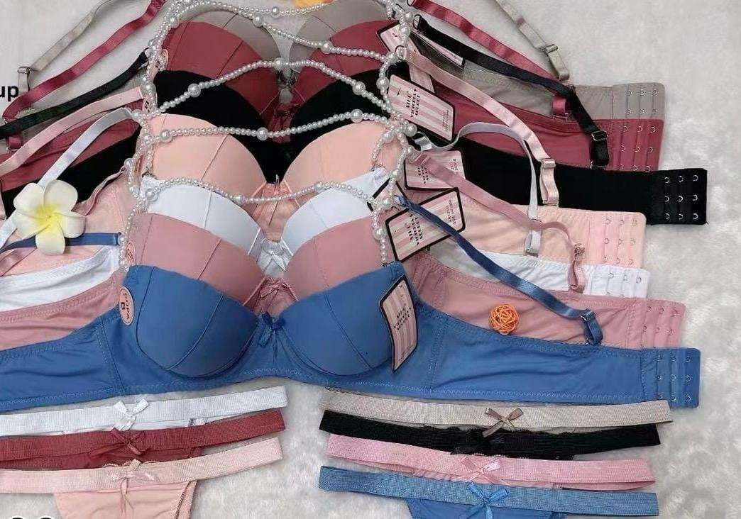 Intimate Victoria Secret Pearl Lingerie Set Bra with Thong Panty