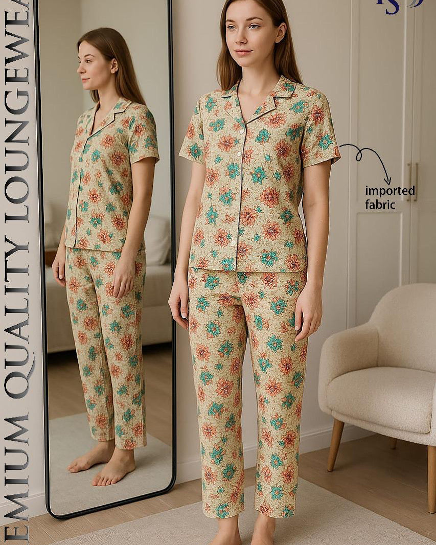 Intimate Floral Cotton Summer Night Dress Casual Wear