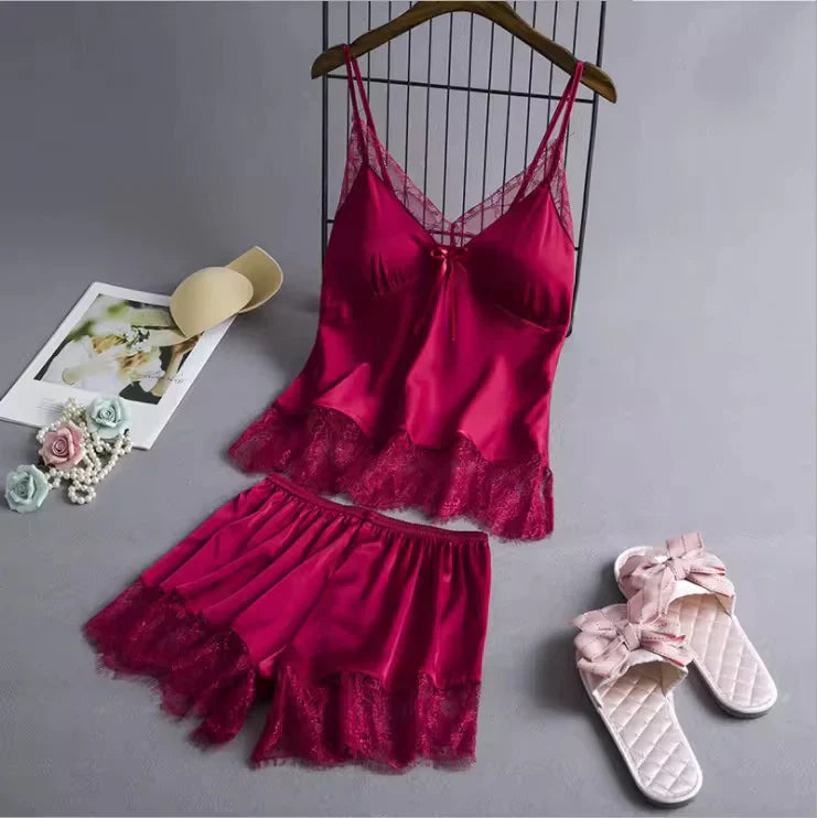 Camisole with Shorts Lingerie Summer Nighty Relaxed Fit