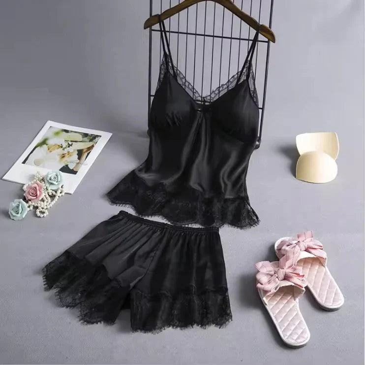 Camisole with Shorts Lingerie Summer Nighty Relaxed Fit