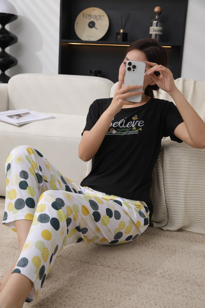 Intimate Cotton PJ Sleep Night Dress Casual Fit Floral Trouser