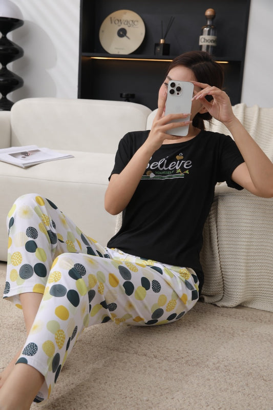 Intimate Cotton PJ Sleep Night Dress Casual Fit Floral Trouser
