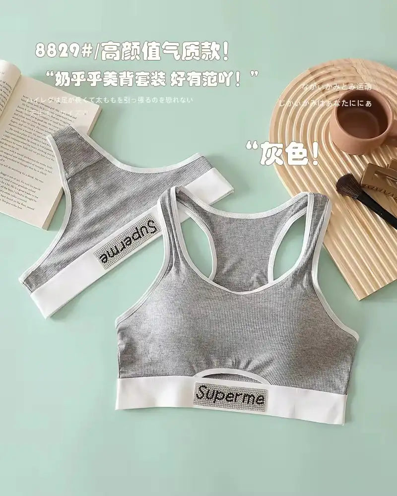 Intimate Sports Bra Underwear Set Sweat Absorbent Gym Workout Lingerie