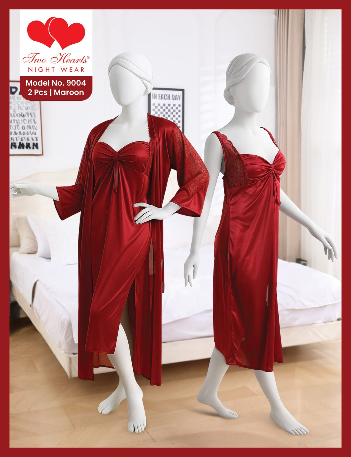 Silk Robe Inner Intimate Lingerie Premium Silk Robe with Inner