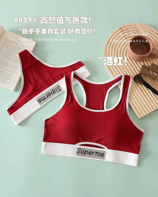 Intimate Sports Bra Underwear Set Sweat Absorbent Gym Workout Lingerie