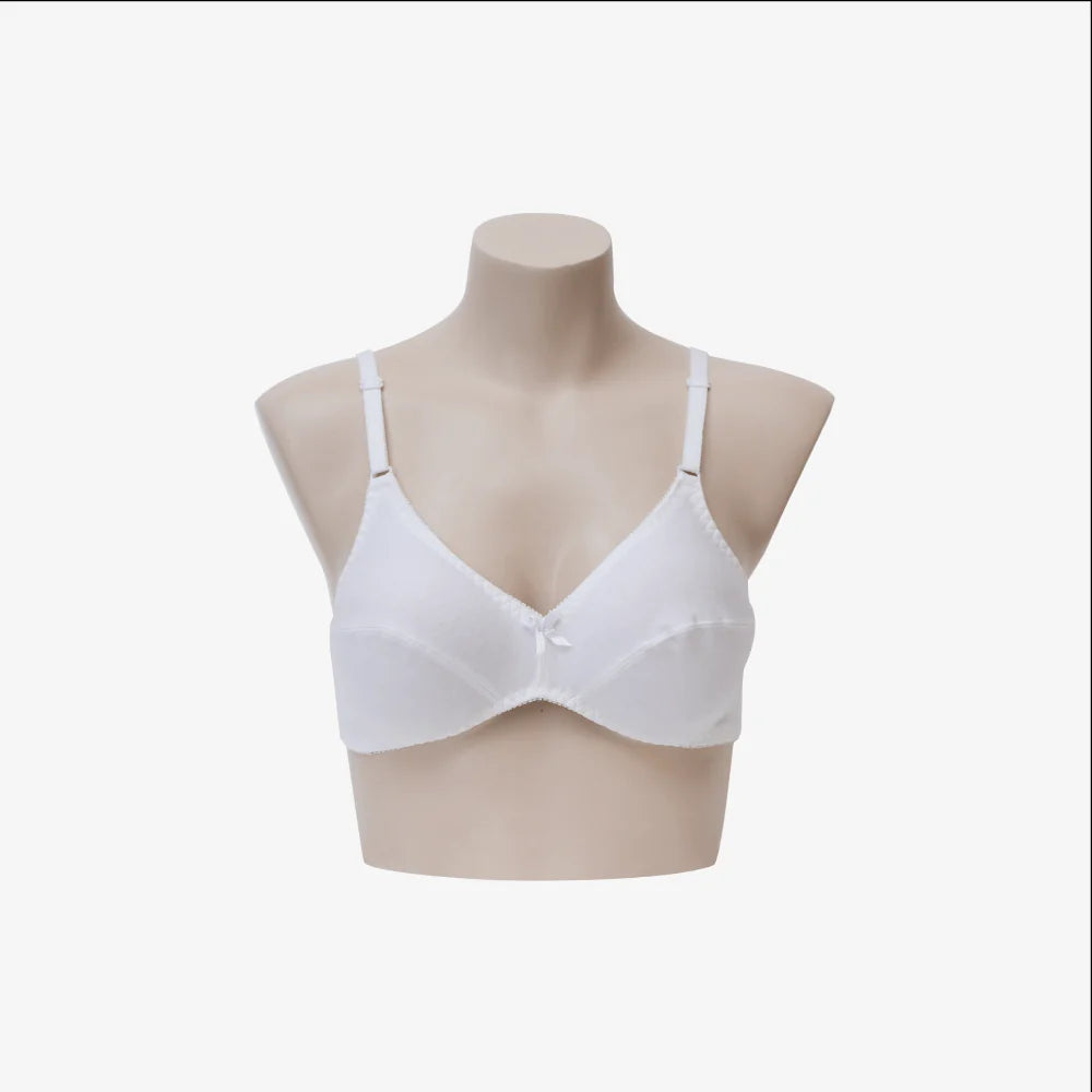 White bra on a mannequin against a white background