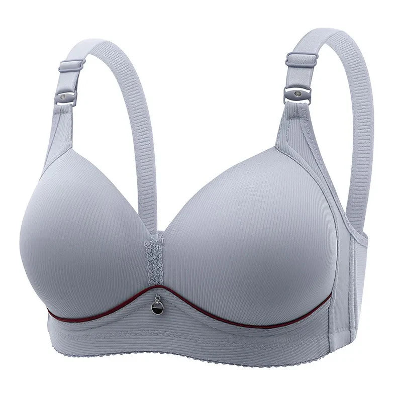 Full Coverage Bra Wide Straps Single Padded for Shape Enhancement Plus Size Bra blue