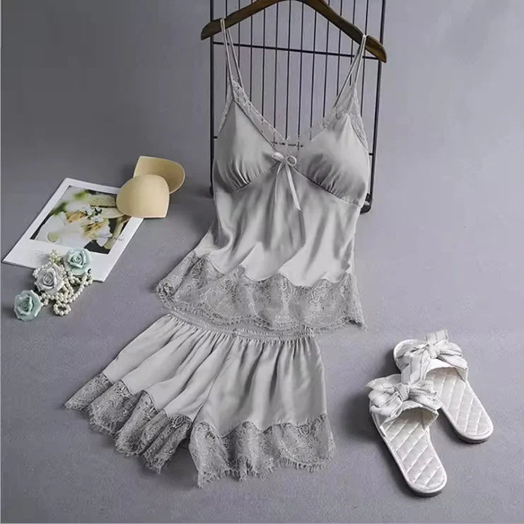 Camisole with Shorts Lingerie Summer Nighty Relaxed Fit