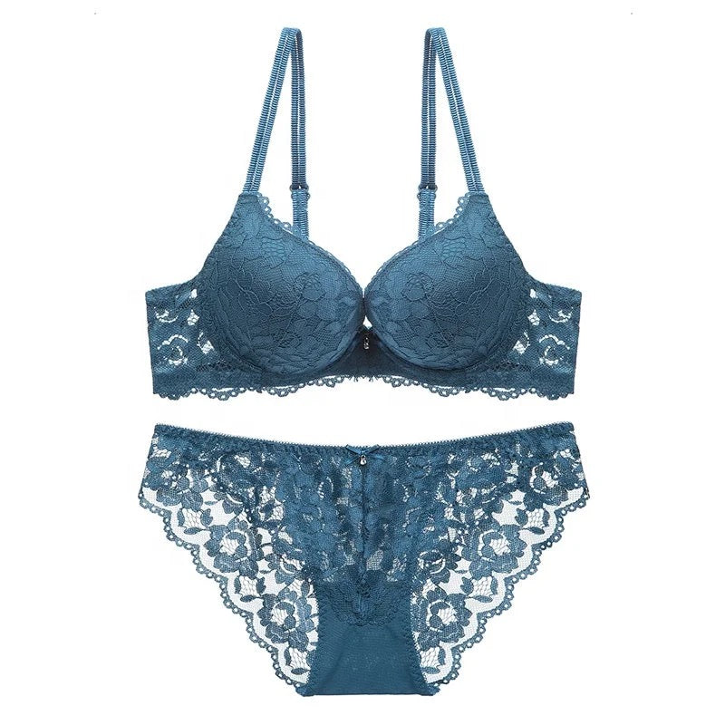 Pushup Net Bra Panty Set