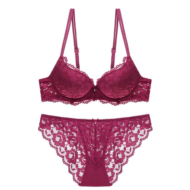 Pushup Net Bra Panty Set