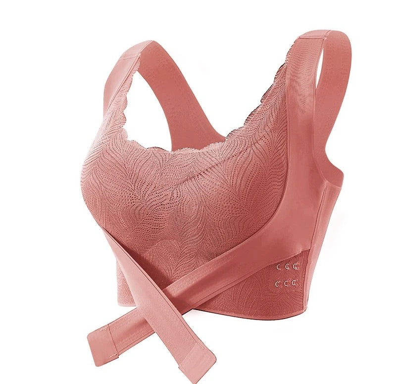 front open double hooks bra for saggy chest