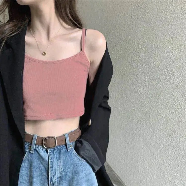 Cotton Camisole Tank Top Bralette