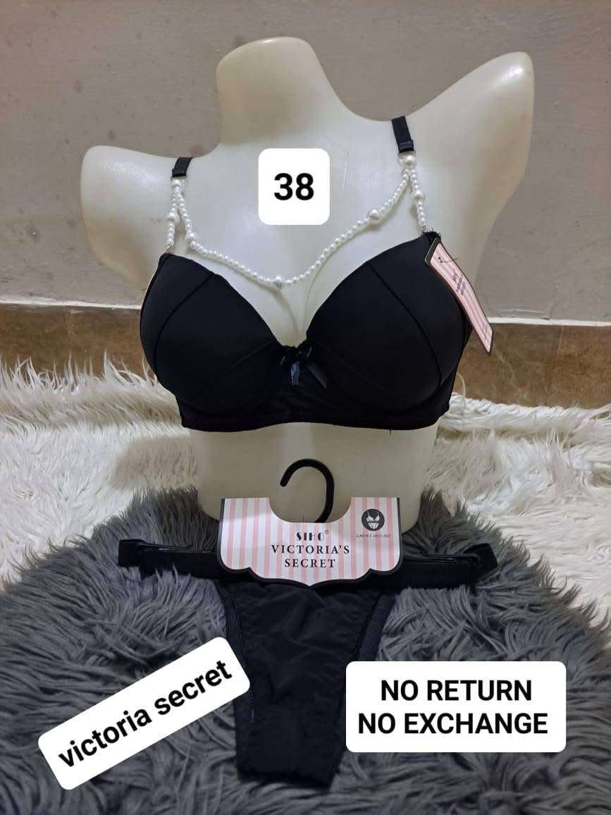 Intimate Victoria Secret Pearl Lingerie Set Bra with Thong Panty