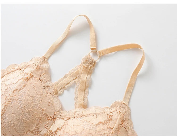 Floral Back Bralette Bra