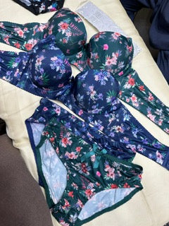 Intimate Bra Underwear Set Floral T-Shirt Single Padded Lingerie