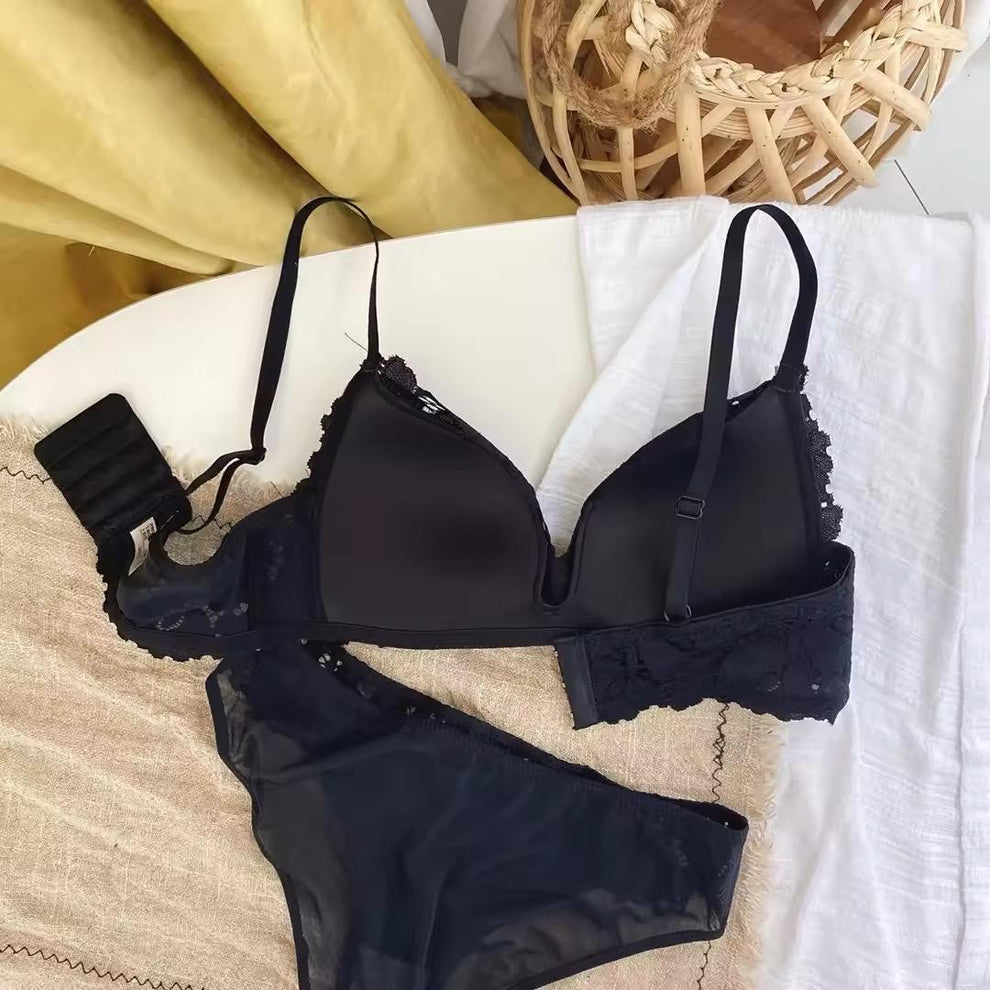 Intimate Mesh Bralette Bra Panty Set