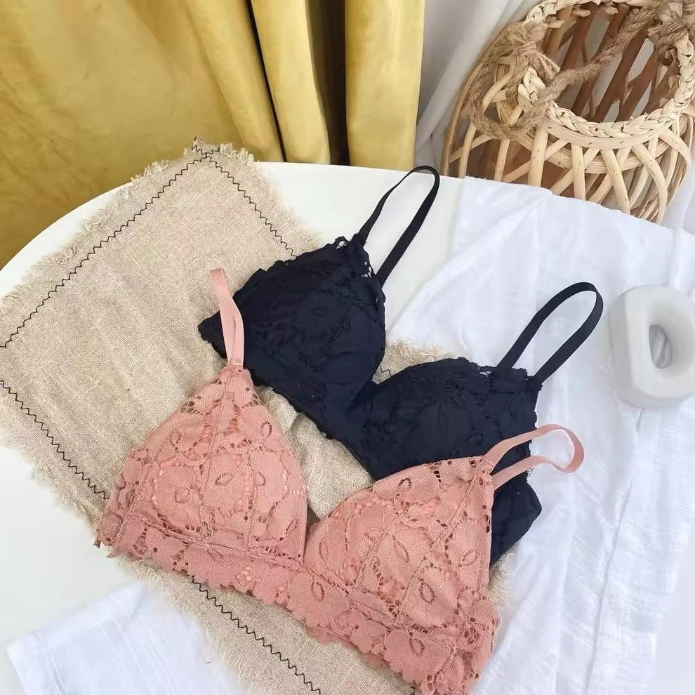 Intimate Mesh Bralette Bra Panty Set