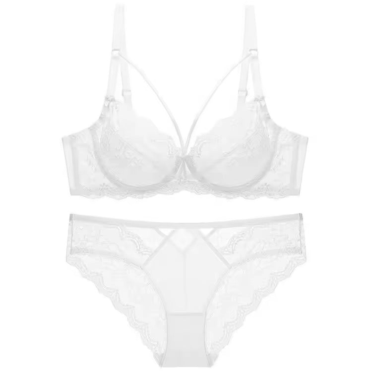 White bra and panties set on a white background